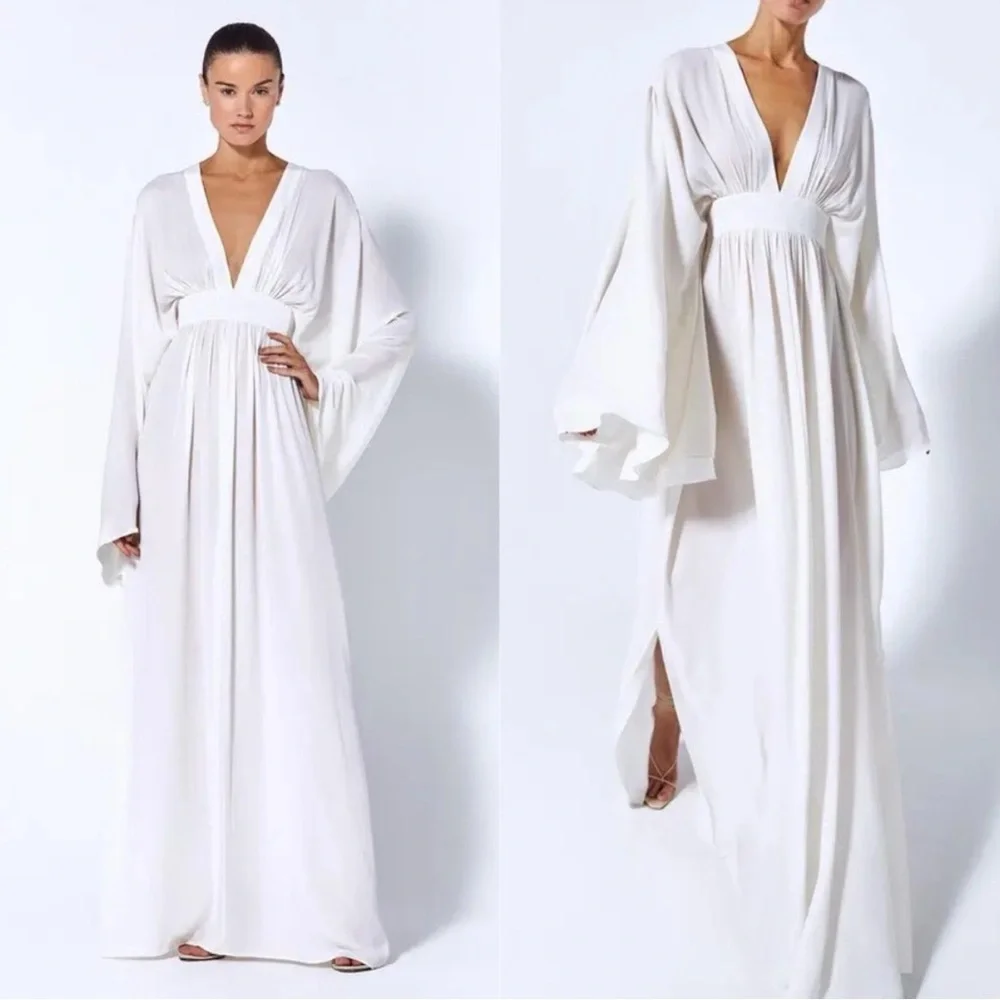 ALEXIS Lilla Kaftan Crepe Maxi Dress White Sz S - Picture 9 of 9